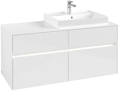 VILLEROY BOCH Collaro toaletní skříňka, s osvětlením, 4 výsuvy, 1200 x 548 x 500 mm, lesklá bílá / lesklá bílá #C083B0DH