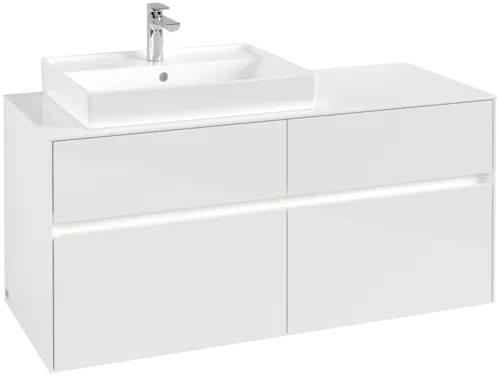 VILLEROY BOCH Collaro toaletní skříňka, s osvětlením, 4 výsuvy, 1200 x 548 x 500 mm, lesklá bílá / lesklá bílá #C082B0DH