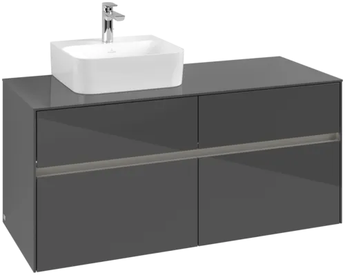 VILLEROY BOCH Collaro toaletní skříňka, s osvětlením, 4 výsuvy, 1200 x 548 x 500 mm, lesklá šedá / lesklá šedá #C098B0FP