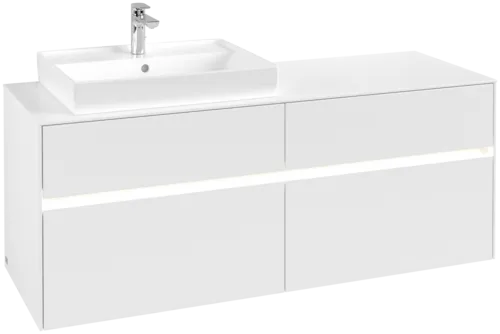 VILLEROY BOCH Toaletní skříňka Collaro, s osvětlením, 4 výsuvy, 1400 x 548 x 500 mm, bílá matná / bílá matná #C085B0MS
