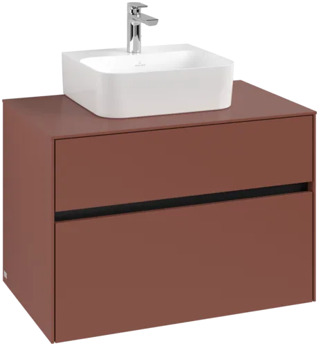 VILLEROY BOCH Toaletní skříňka Collaro, 2 výsuvy, 800 x 548 x 500 mm, vínově červená / vínově červená #C09300AH