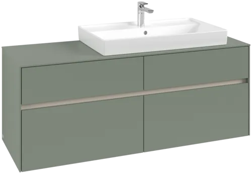 VILLEROY BOCH Toaletní skříňka Collaro, s osvětlením, 4 výsuvy, 1400 x 548 x 500 mm, Soft Green / Soft Green #C090B0AF
