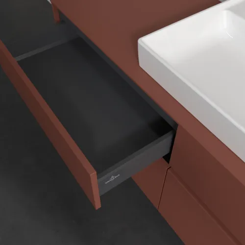 VILLEROY BOCH Toaletní skříňka Collaro, s osvětlením, 4 výsuvy, 1400 x 548 x 500 mm, Vínově červená / Vínově červená #C090B0AH, obrázek 8