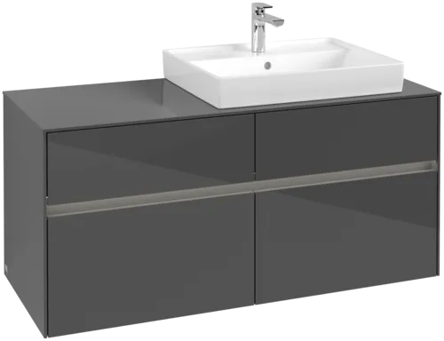 VILLEROY BOCH Collaro toaletní skříňka, s osvětlením, 4 výsuvy, 1200 x 548 x 500 mm, lesklá šedá / lesklá šedá #C083B0FP