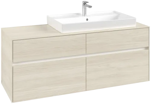 VILLEROY BOCH Toaletní skříňka Collaro, s osvětlením, 4 výsuvy, 1400 x 548 x 500 mm, bílý dub / bílý dub #C090B0AA