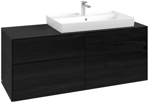 VILLEROY BOCH Toaletní skříňka Collaro, s osvětlením, 4 výsuvy, 1400 x 548 x 500 mm, černý dub / černý dub #C090B0AB