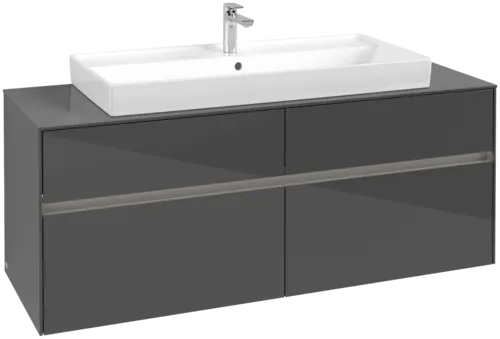 VILLEROY BOCH Toaletní skříňka Collaro, s osvětlením, 4 výsuvy, 1400 x 548 x 500 mm, lesklá šedá / lesklá šedá #C092B0FP