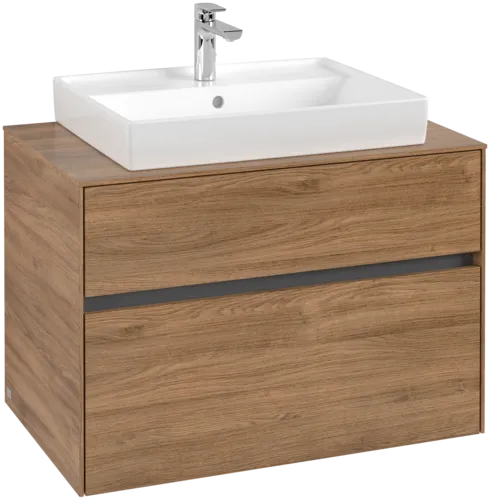 VILLEROY BOCH Toaletní skříňka Collaro, 2 výsuvy, 800 x 548 x 500 mm, dub Kansas #C08000RH
