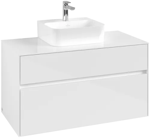 VILLEROY BOCH Umyvadlová skříňka Collaro, 2 zásuvky, 1000 x 548 x 500 mm, lesklá bílá / lesklá bílá #C09400DH