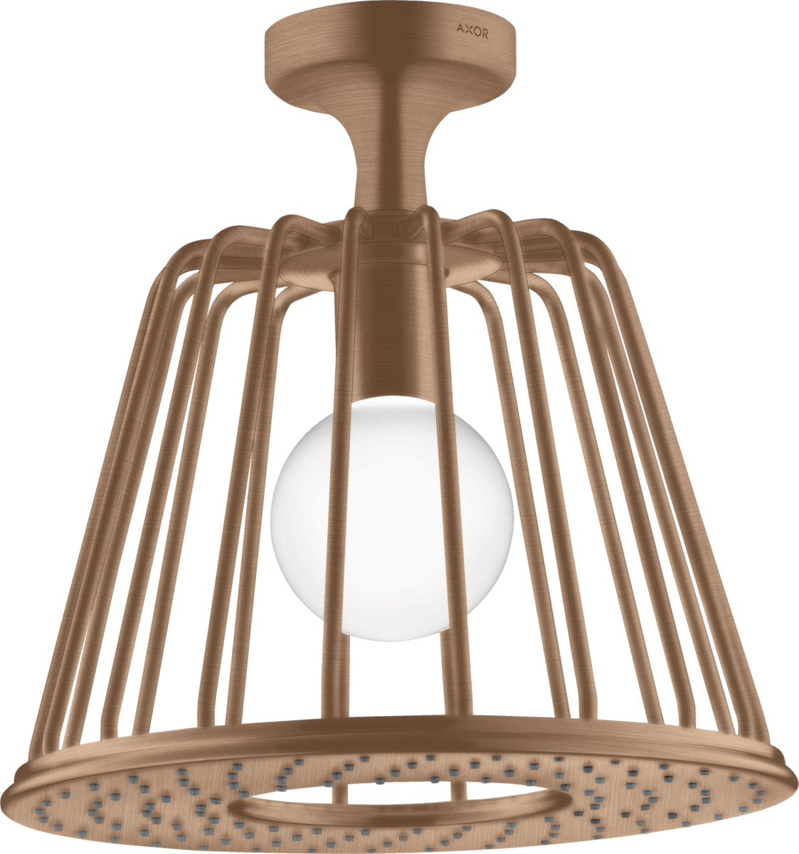 HANSGROHE AXOR LampShower/Nendo LampShower 275 1jet s připojením ke stropu #26032310 - Brushed Red Gold