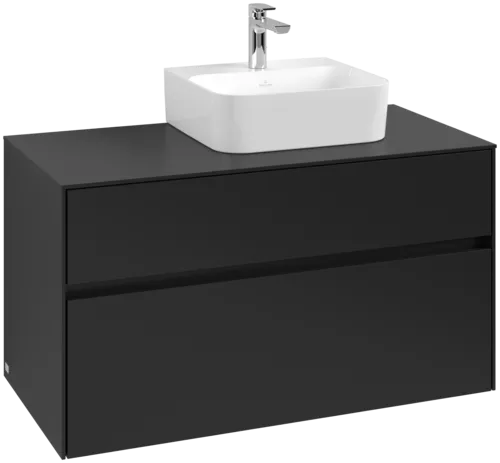 VILLEROY BOCH Collaro toaletní skříňka, 2 výsuvy, 1000 x 548 x 500 mm, Volcano Black / Volcano Black #C09600VL