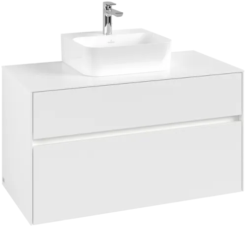 VILLEROY BOCH Collaro toaletní skříňka, s osvětlením, 2 výsuvy, 1000 x 548 x 500 mm, bílá matná / bílá matná #C094B0MS