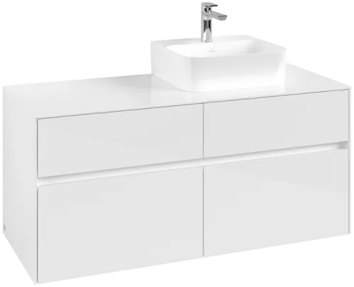 VILLEROY BOCH Toaletní skříňka Collaro, 4 výsuvy, 1200 x 548 x 500 mm, lesklá bílá / lesklá bílá #C09900DH