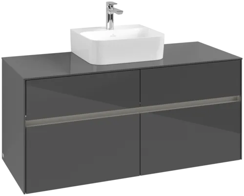 VILLEROY BOCH Collaro toaletní skříňka, s osvětlením, 4 výsuvy, 1200 x 548 x 500 mm, lesklá šedá / lesklá šedá #C097B0FP