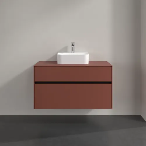 VILLEROY BOCH Toaletní skříňka Collaro, 2 výsuvy, 1000 x 548 x 500 mm, vínově červená / vínově červená #C09400AH, obrázek 3