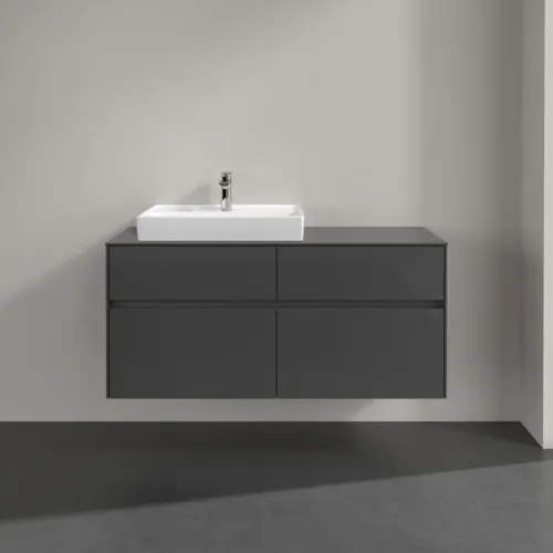 VILLEROY BOCH Collaro toaletní skříňka, s osvětlením, 4 výsuvy, 1200 x 548 x 500 mm, lesklá šedá / lesklá šedá #C082B0FP, obrázek 3