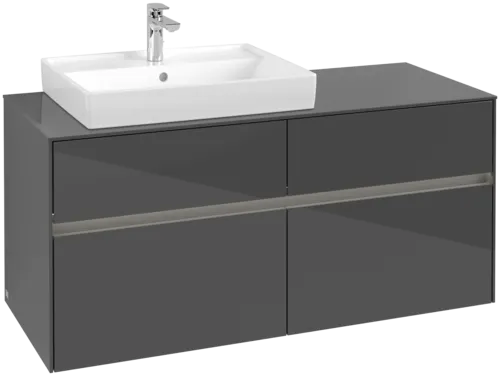 VILLEROY BOCH Collaro toaletní skříňka, s osvětlením, 4 výsuvy, 1200 x 548 x 500 mm, lesklá šedá / lesklá šedá #C082B0FP