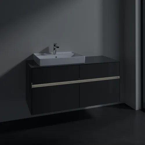 VILLEROY BOCH Collaro toaletní skříňka, s osvětlením, 4 výsuvy, 1200 x 548 x 500 mm, lesklá šedá / lesklá šedá #C082B0FP, obrázek 5