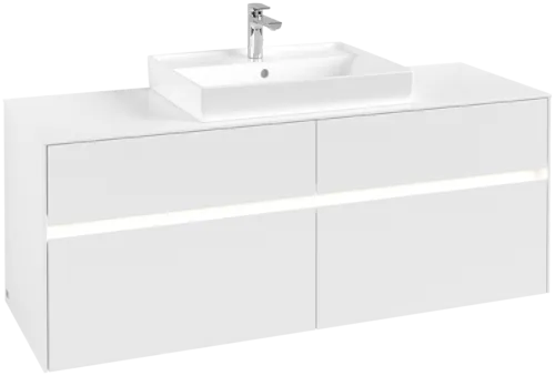 VILLEROY BOCH Toaletní skříňka Collaro, s osvětlením, 4 výsuvy, 1400 x 548 x 500 mm, bílá matná / bílá matná #C084B0MS