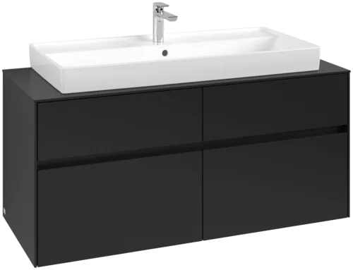 VILLEROY BOCH Toaletní skříňka Collaro, 4 výsuvy, 1200 x 548 x 500 mm, Volcano Black / Volcano Black #C09100VL