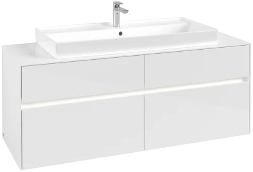 VILLEROY BOCH Toaletní skříňka Collaro, s osvětlením, 4 výsuvy, 1400 x 548 x 500 mm, lesklá bílá / lesklá bílá #C092B0DH