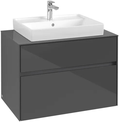 VILLEROY BOCH Toaletní skříňka Collaro, 2 výsuvy, 800 x 548 x 500 mm, lesklá šedá / lesklá šedá #C08000FP
