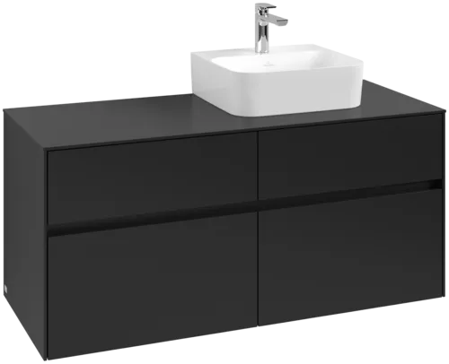 VILLEROY BOCH Toaletní skříňka Collaro, 4 výsuvy, 1200 x 548 x 500 mm, Volcano Black / Volcano Black #C09900VL