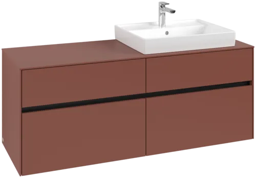 VILLEROY BOCH Toaletní skříňka Collaro, 4 výsuvy, 1400 x 548 x 500 mm, Vínově červená / Vínově červená #C08600AH