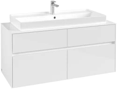VILLEROY BOCH Toaletní skříňka Collaro, 4 výsuvy, 1200 x 548 x 500 mm, lesklá bílá / lesklá bílá #C09100DH