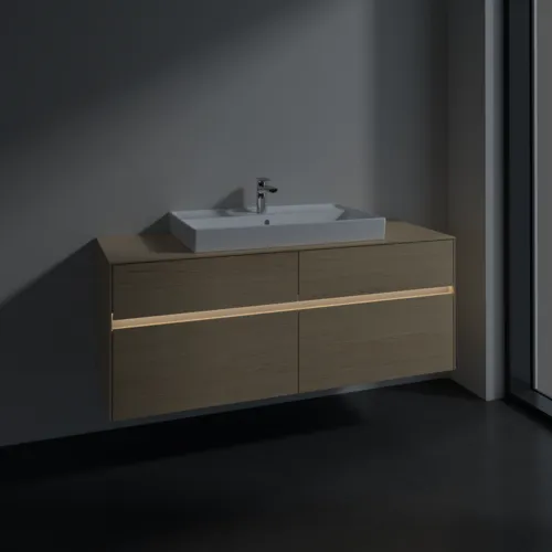 VILLEROY BOCH Toaletní skříňka Collaro, s osvětlením, 4 výsuvy, 1400 x 548 x 500 mm, severský dub / severský dub #C088B0VJ, obrázek 5