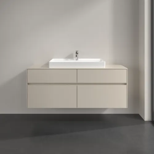VILLEROY BOCH Toaletní skříňka Collaro, s osvětlením, 4 výsuvy, 1400 x 548 x 500 mm, Cashmere Grey / Cashmere Grey #C088B0VN, obrázek 3
