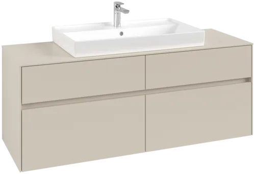 VILLEROY BOCH Toaletní skříňka Collaro, s osvětlením, 4 výsuvy, 1400 x 548 x 500 mm, Cashmere Grey / Cashmere Grey #C088B0VN