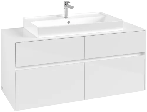 VILLEROY BOCH Toaletní skříňka Collaro, 4 výsuvy, 1200 x 548 x 500 mm, lesklá bílá / lesklá bílá #C08700DH