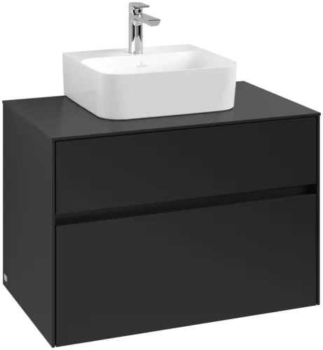 VILLEROY BOCH Toaletní skříňka Collaro, s osvětlením, 2 výsuvy, 800 x 548 x 500 mm, Volcano Black / Volcano Black #C093B0VL