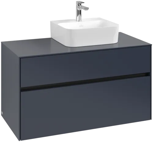 VILLEROY BOCH Collaro toaletní skříňka, s osvětlením, 2 výsuvy, 1000 x 548 x 500 mm, Marine Blue / Marine Blue #C096B0VQ