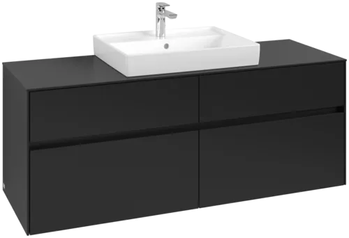 VILLEROY BOCH Toaletní skříňka Collaro, 4 výsuvy, 1400 x 548 x 500 mm, Volcano Black / Volcano Black #C08400VL