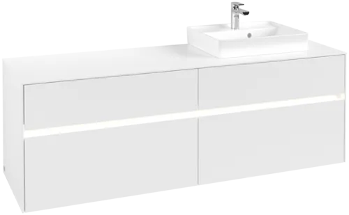 VILLEROY BOCH Toaletní skříňka Collaro, s osvětlením, 4 výsuvy, 1600 x 548 x 500 mm, bílá matná / bílá matná #C079B0MS