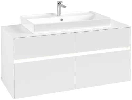 VILLEROY BOCH Collaro toaletní skříňka, s osvětlením, 4 výsuvy, 1200 x 548 x 500 mm, bílá matná / bílá matná #C087B0MS