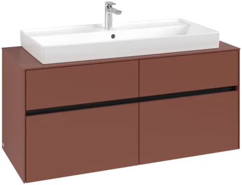 VILLEROY BOCH Toaletní skříňka Collaro, 4 výsuvy, 1200 x 548 x 500 mm, Vínově červená / Vínově červená #C09100AH