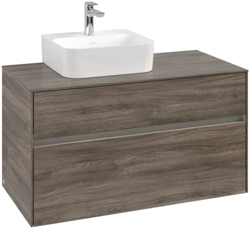 VILLEROY BOCH Toaletní skříňka Collaro, s osvětlením, 2 výsuvy, 1000 x 548 x 500 mm, Kamenný dub / Kamenný dub #C095B0RK