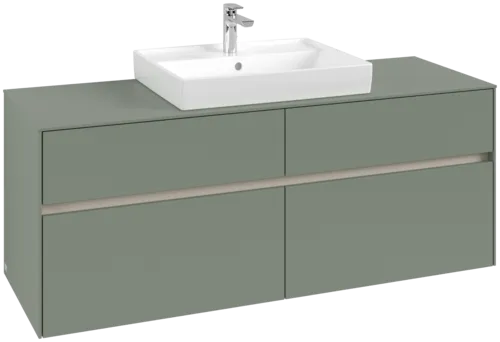VILLEROY BOCH Toaletní skříňka Collaro, s osvětlením, 4 výsuvy, 1400 x 548 x 500 mm, Soft Green / Soft Green #C084B0AF
