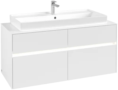 VILLEROY BOCH Collaro toaletní skříňka, s osvětlením, 4 výsuvy, 1200 x 548 x 500 mm, bílá matná / bílá matná #C091B0MS