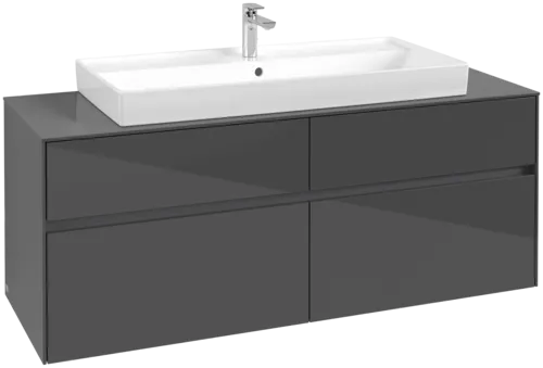 VILLEROY BOCH Toaletní skříňka Collaro, 4 výsuvy, 1400 x 548 x 500 mm, lesklá šedá / lesklá šedá #C09200FP