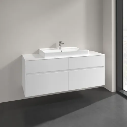 VILLEROY BOCH Toaletní skříňka Collaro, 4 výsuvy, 1400 x 548 x 500 mm, bílá matná / bílá matná #C08800MS, obrázek 2