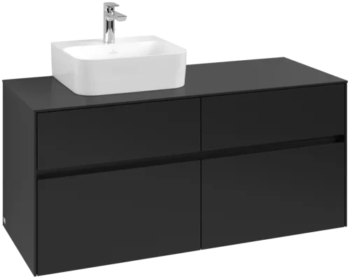 VILLEROY BOCH Toaletní skříňka Collaro, 4 výsuvy, 1200 x 548 x 500 mm, Volcano Black / Volcano Black #C09800VL