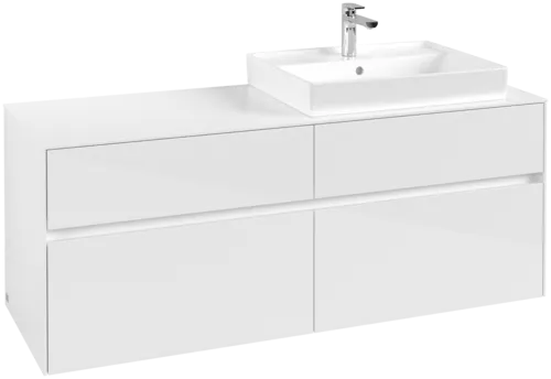 VILLEROY BOCH Toaletní skříňka Collaro, 4 výsuvy, 1400 x 548 x 500 mm, lesklá bílá / lesklá bílá #C08600DH