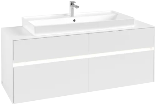 VILLEROY BOCH Toaletní skříňka Collaro, s osvětlením, 4 výsuvy, 1400 x 548 x 500 mm, bílá matná / bílá matná #C092B0MS