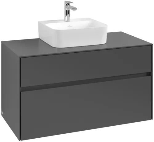 VILLEROY BOCH Collaro toaletní skříňka, s osvětlením, 2 výsuvy, 1000 x 548 x 500 mm, Grafit / Grafit #C094B0VR