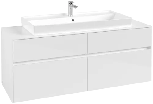 VILLEROY BOCH Toaletní skříňka Collaro, 4 výsuvy, 1400 x 548 x 500 mm, lesklá bílá / lesklá bílá #C09200DH