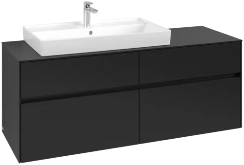 VILLEROY BOCH Toaletní skříňka Collaro, s osvětlením, 4 výsuvy, 1400 x 548 x 500 mm, Volcano Black / Volcano Black #C089B0VL